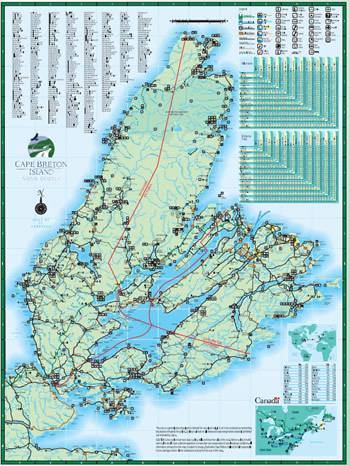 Cape Breton Island Karte - Bitte klicken